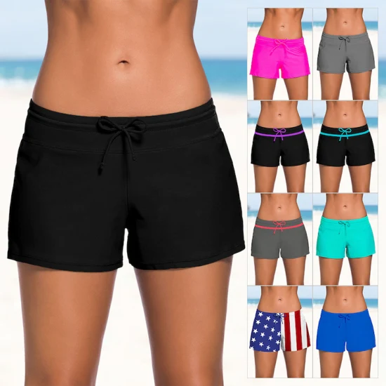 Amazon Ebay Quick Dry Summer Women′ S Swimming Underwear, Stretch Beach Board Shorts Briefs for Ladies, Swim Trunks Swimwear Short Panty Beach Wear