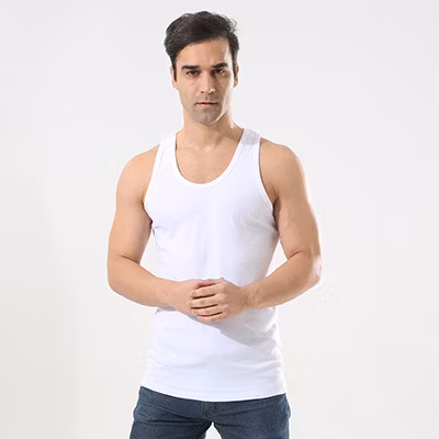 100% Cotton Breathable and Sweat-Absorbent Sports Tank Top for Men