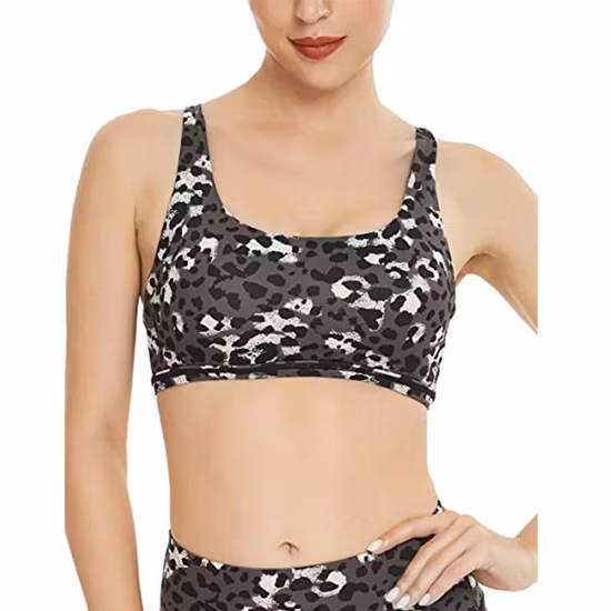 Wholesale Fitness &amp; Yoga Wear Print Strappy Cross Back Push up Bra Removable Pads Sexy Underwear Sport Bra for Women