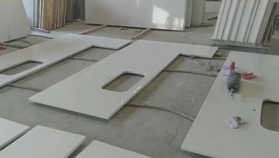 Wholesale White Engineered Stone Man Made Quartz Countertops for Kitchen