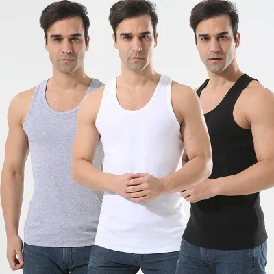 100% Cotton Breathable and Sweat-Absorbent Sports Tank Top for Men