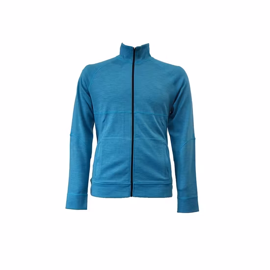 100% Merino Men′ S Zip Long Sleeve Top