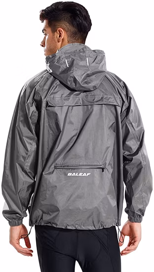 Light Running Rain Jacket for Men Pullover Nylon Hoodie Cycling Hiking Packable Windbreaker